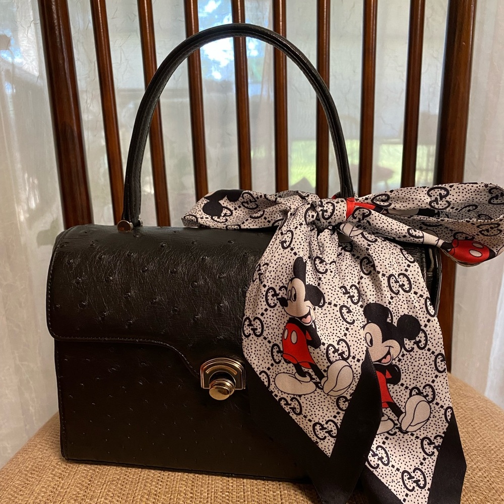 Genuine Ostrich Samu Suffit Top Handle Bag